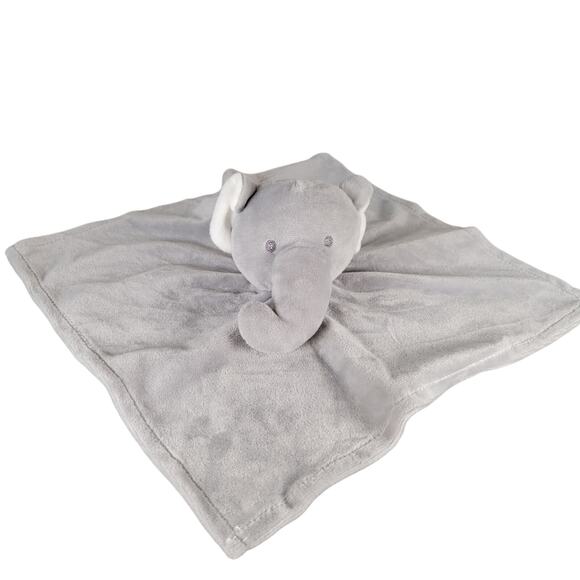 Gray Elephant Plush Lovey Security Blanket 12"x12" Soft Baby Comfort Toy - Picture 3 of 9